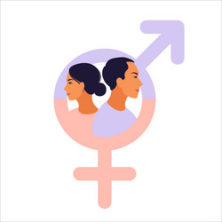 Gender equality concept men and women character vector