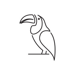 hornbill art line icon logo vector