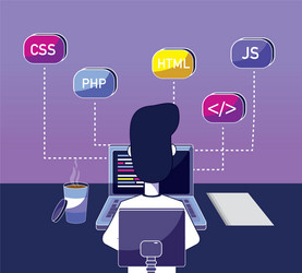 Software programmer cartoon vector