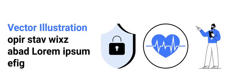 data security and healthcare analytics concept vector image