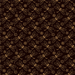 dragonfly pattern background with orange color vector image