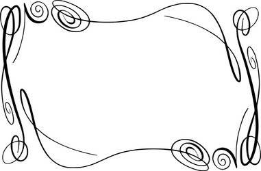 flourish frame rectangle with squiggles vector image