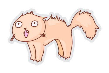 Furious or frightened cat hissing isolated vector