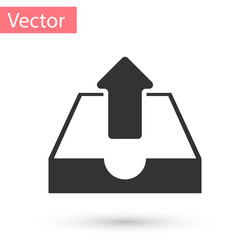 grey upload inbox icon isolated on white vector image