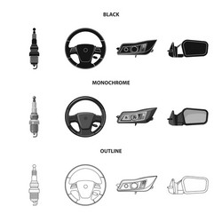 isolated object auto and part sign collection vector image