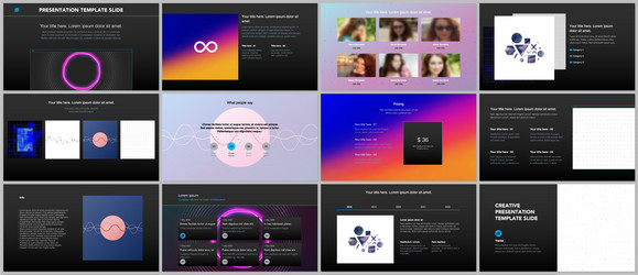 Minimal presentations portfolio templates vector