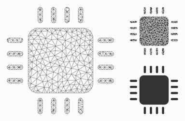 processor mesh network model and triangle vector image