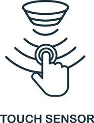 touch sensor outline icon thin line style from vector image