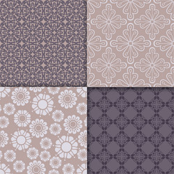 violet and serenity geometric pattern set vector