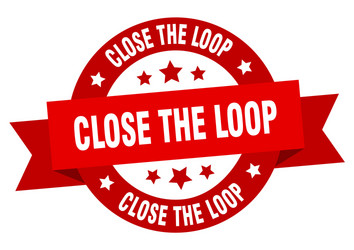 close loop round ribbon isolated label vector image