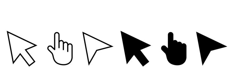 computer mouse click cursor icon set pointer vector image