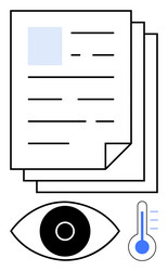 document monitoring concept with focus on security vector image
