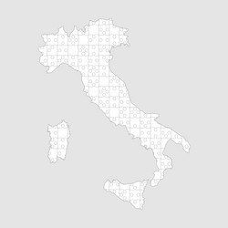 Vector Map Italy From Piece Puzzle Jigsaw Stock Illustration