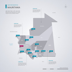 Mauritania map with infographic elements pointer vector