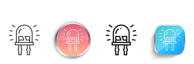 diode icon thin linear regular and button style vector image