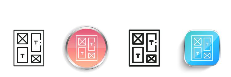 layout icon thin linear regular and button style vector image