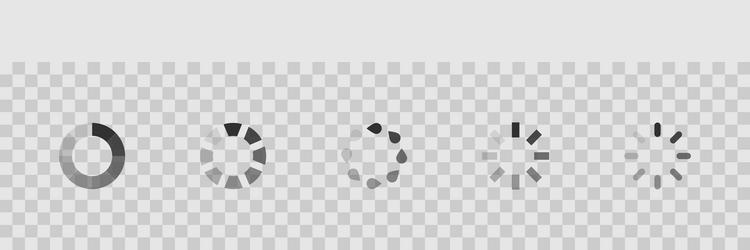Loader circle transparent icon set isolated web vector