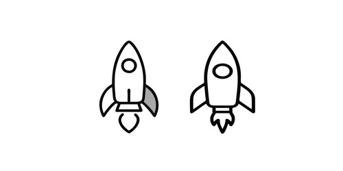 print rocket launch icons vector image