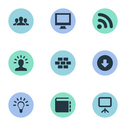 set of simple ui icons vector image