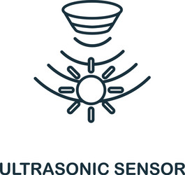 ultrasonic sensor outline icon thin line style vector image