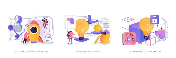 ai and blockchain for startups abstract concept vector image