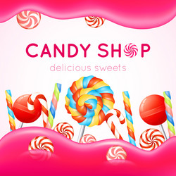 Lollipop in pink wrapping sweet candy Royalty Free Vector