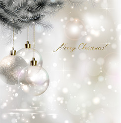 Light christmas background with silver evening Vector Image