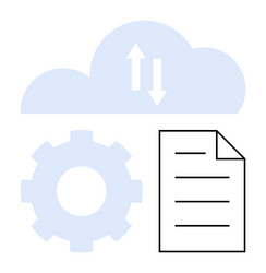 cloud data sync with gear and document vector image