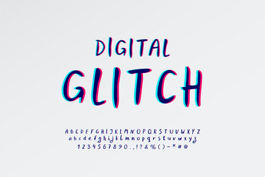 Glitchy Digital Script Font vector image