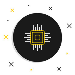 line computer processor with microcircuits cpu vector image