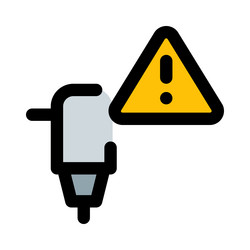 machine for drilling with warning indicator vector image