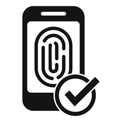 phone access fingerprint icon simple scan vector image