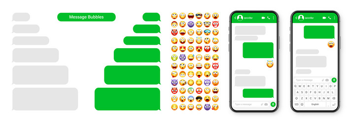 smartphone messaging app user interface design vector image
