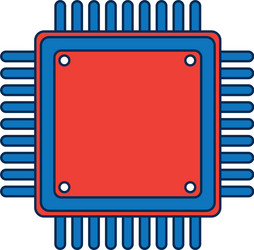 computer microchip circuit hardware element icon vector image