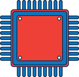 Computer microchip circuit hardware element icon vector