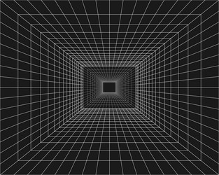 cyber grid retro punk perspective rectangular vector image