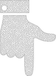 mesh hand pointer down icon vector image
