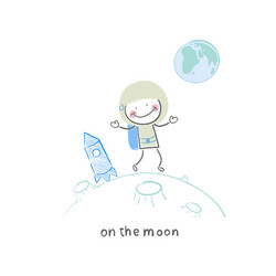 on the moon vector image