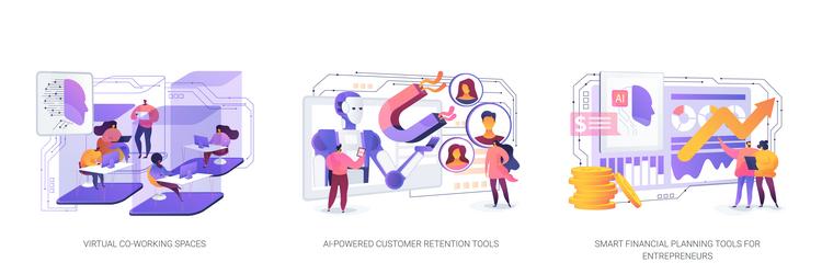 ai and digital tools for entrepreneurs abstract vector image