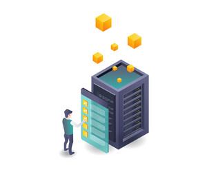 checklist for data analysis in server technology vector image