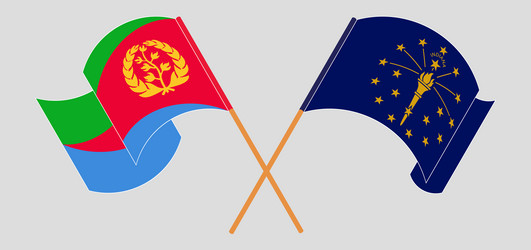 crossed and waving flags of eritrea the state vector image
