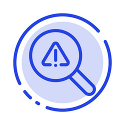 Find search view error blue dotted line icon vector