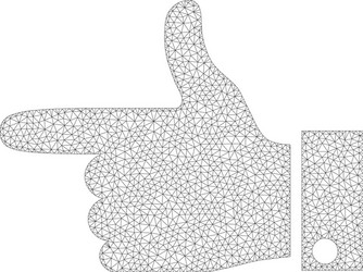 mesh hand pointer left icon vector image
