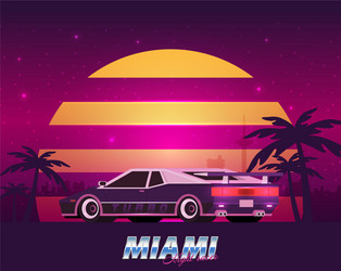 retro future 80s style sci-fi background vector image