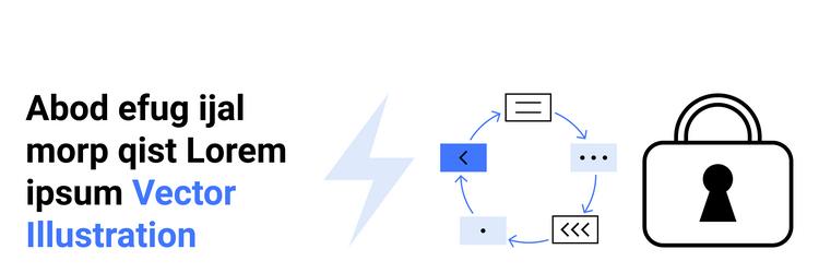 secure data processing concept with lock vector image