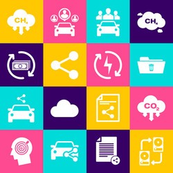 Set data exchange with hhd co2 emissions in cloud vector