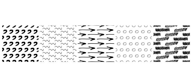 set of seamless patterns with scribble smears vector image