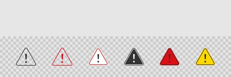 Attention caution danger signs set icon vector