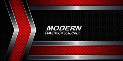 black mesh design with red textured borders vector image