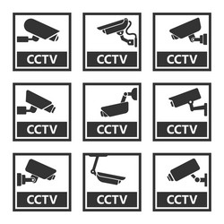 Cctv sign security camera stickers vector